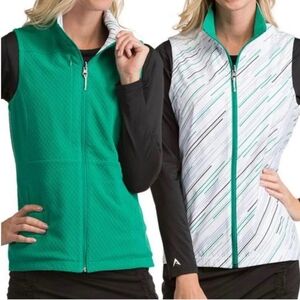 Antigua Water Resistant Treasure Golf Reversible Vest in Spearmint Green Sz L